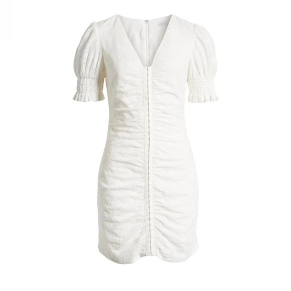 English Factory Dresses & Skirts - English Factory White Mini Dress with Puff Sleeves. Size M
